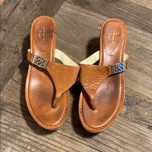 Coach leather platform sandals size 8.5